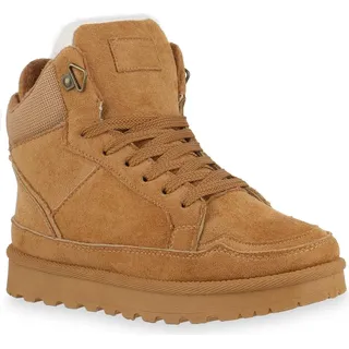VAN HILL Damen Sneaker High in Hellbraun