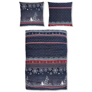 my home Bettwäsche »Chrissy in Gr. 135x200 oder 155x220 cm, ideal für Weihnachten« 2 Stk. tlg. Fleece kuschelig warm im Winter, Weihnachtsbettwäsche, Winter, blau