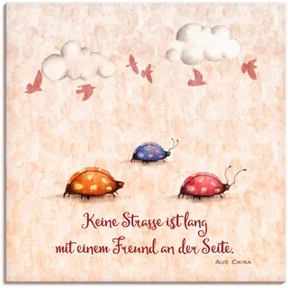 Artland Wandbild »Lebensweisheit Freunde« Tiere 1 Stk. tlg. als Alubild, Leinwandbild, Poster in verschied. Größen, beige