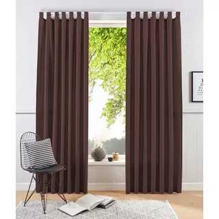 MY HOME Vorhang »Raja« Schlaufen 2 Stk. tlg. 2er-Set, Bestseller, einfarbig, modern, pflegeleichte Mikrofaser, braun