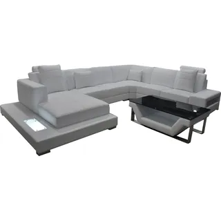 Eck Leder Sofa Couch Polster Ecke Sitz Garnitur Wohnlandschaft Design XXL U Form