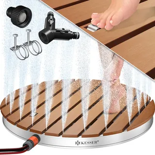 Kesser Gartendusche mit Fußrad 70 x 55 cm rund braun 23357