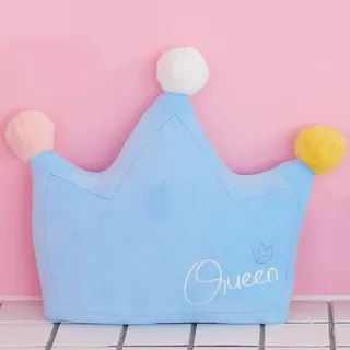 Viusneun Zierkissen, Kuschlig Flauschig Dekokissen Fotografie Requisiten Kissen Regenbogen Wolke Mond Liebe Krone Sofa Schlafkissen für Zimmer Hausdekoration (Krone ca. 48cm breit)