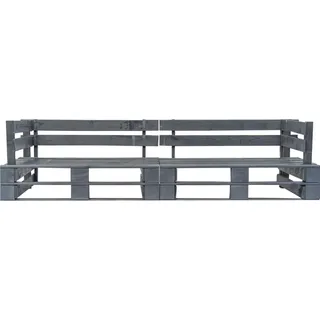 vidaXL Garten-Palettensofa 2-Sitzer Grau Holz - Grau