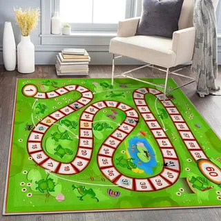 Teppich Quadratisch Klein 120x120 Waschbar in Waschmaschine Würfelspiel Teppich Kurzflor Teppich Gegend rutschfest Dünn Saugfähig für Bad Eingangsbereich Innen