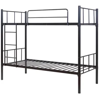 [en.casa] Etagenbett Berimma 90 x 200 cm Metall schwarz schwarz