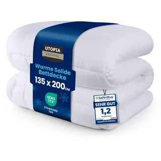 4 Jahreszeiten Bettdecke, Quilted Steppdecke, Ultra Plüsh Hypoallergen, Silikon Faserfüllung, Premium Steppdecke Von Utopia Bedding (Weiß,135 x 200 cm)