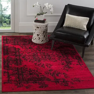 SAFAVIEH Distressed Teppich für Wohnzimmer, Esszimmer, Schlafzimmer - Adirondack Collection, Kurzer Flor, Rot und Schwarz, 183 X 274 cm