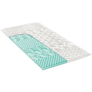 Modante Topper , Weiß , Textil , Füllung: Baumwollfüllung , 80x200 cm , Oeko-Tex® Standard 100 , Bezug abnehmbar/waschbar, für Hausstauballergiker geeignet, bessere Druckentlastung durch Noppenstruktur, Fixierbänder an den Ecken, alternative Größen erhältlich, Bezug rundum abnehmbar , Schlafzimmer, Matratzen, Topper