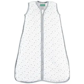 molis&co - Baby Schlafsack ärmellos - Ideal für Frühling und Herbst - Babyschlafsack 1 tog ohne Ärmel - Leicht gepolstert - Babyschlafsack Neugeborene - Premium-Musselin - Grey Leaf (95 cm)
