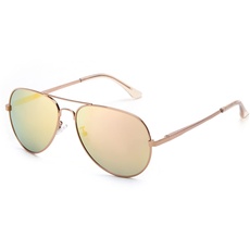 SODQW Sonnenbrille Damen Verspiegelt Polarisiert Mode Brille für Autofahren Angeln Metallrahmen mit UV400 Schutz