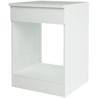 13Casa – Küchenunterschrank Adria für einen Ofen-Einsatz, Grundfläche: 60 cm Maße: 60 x 60 x 84 cm. Material: Melamin. Weiß