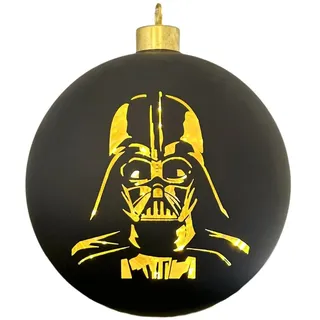 Christmas Inspirations Darth Vader Glas Weihnachtskugel Star Wars 15cm beleuchtet - Ornament mit LED warmweiß - Offiziell lizenziert, batteriebetriebene Weihnachtsdeko & Sammlerfigur