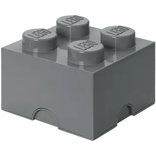 Room Copenhagen Lego Aufbewahrungsstein, 4 Noppen, Stapelbare Aufbewahrungsbox, 5,7 l, Dunkelgrau, Grau, one Size 40031754
