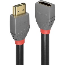 Bild von HDMI Verlängerungskabel HDMI-A Stecker, HDMI-A Buchse 1.00m Anthrazit, Schwarz