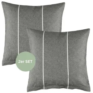 Esprit Renforcé Kissenbezüge und Bettwäsche HARPLINES Anthrazit 40 x 40 cm 2er Pack - Grau