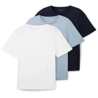 T-Shirt TOM TAILOR, Herren, Gr. XXL, weiß, Jersey, Obermaterial: 100% Baumwolle, regular fit normal, Rundhals, Shirts T-Shirt, mit Logo-Stickerei