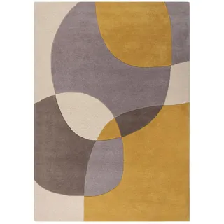 Wollteppich , Gelb , Textil , Struktur , rechteckig , 170x120 cm , Reach , für Fußbodenheizung geeignet, in verschiedenen Größen erhältlich , Teppiche und Böden, Teppiche, Schafwollteppiche