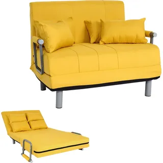Schlafsessel HWC-K29, Klappsessel Schlafsofa Gästebett Relaxsessel, Liegefläche 186x97cm Stoff (270g/m2) gelb - Gelb