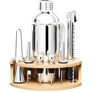 Chiluxendo Cocktail Shaker, Bar Shaker Edelstahl Cocktailshaker, Coctail Barkeeper Cocktail Set Mix Coktailshakerset, Cocktailset Zubehör Stößel Glas