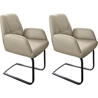 W.Schillig Freischwinger Leder grau 2er Set