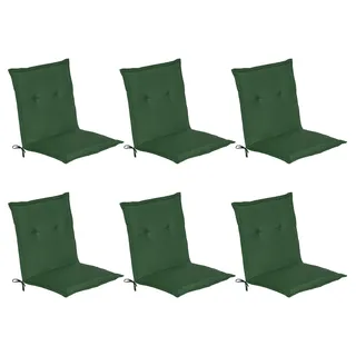 Beautissu 6er Set Niedriglehner Auflage Loft NL, 100x50x6cm, Dunkelgrün - Grün