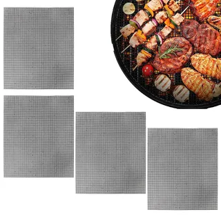 40 X 30 Cm Grillmatte FüR Gasgrill,4 Schwarze Antihaftfolien Grillmatten FüR Holzkohle,Wiederverwendbar Grillgitter,HitzebestäNdig Grillmatten FüR Gasgrill,Geeignet FüR Gasgrill,Holzkohlegrill