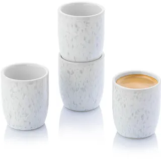 Sänger Espressobecher SET Santorini - 4 teilig aus Steingut , Creme , Keramik , 4-teilig , kratzfest , Geschirr, Tassen, Espressotassen
