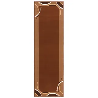 OTTO home Läufer "Noah" rechteckig 7 mm Höhe mit Bordüre, Läufer, Brücke, Kurzflor, verspieltes Design, elegant, braun