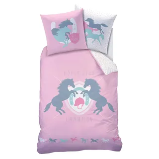 Pferde Biber Bettwäsche Mädchen 135x200 cm Pferd 135x200 cm + Kissenbezug 80x80 cm 100% Baumwolle