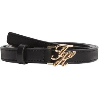 Tommy Hilfiger Damen Gürtel Script 1,5 cm aus Leder mit Logo-Emblem, Schwarz (Black), 100 cm