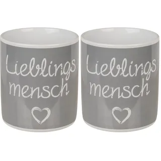 Out of the blue XXL Becher Tasse »Lieblingsmensch« Steingut im Geschenkkarton 850ml, 1 Stück (2er Pack)