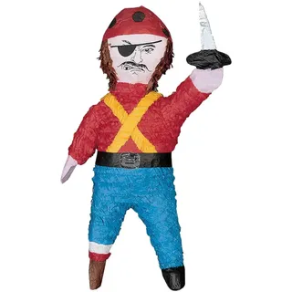 Amscan P16900 - Pinata Pirat, 17,7 x 50,1 x 15,2 cm, zum Befüllen mit Süßigkeiten und Konfetti, Kindergeburtstag, Halloween