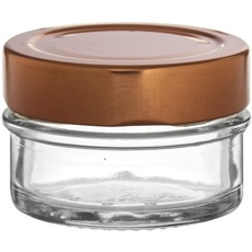 Reis Flaschengroßhandel GmbH 12558-F12 Vorratsglas 12-tlg, Kupfer-Look, Inhalt: 0,06 Liter, Glas