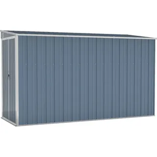 vidaXL Anbauschuppen Grau 118x288x178 cm Verzinkter Stahl - Grau