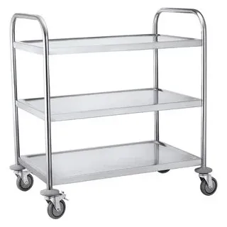 kompatible Ware Servierwagen silber 84,5 x 52,5 x 94,0 cm