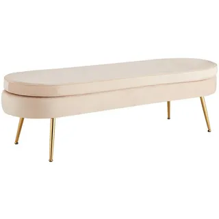 SalesFever Livetastic Hocker , Beige , Textil , oval , 142x41x45 cm , Wohnzimmer, Sessel, Hocker & Hockerbänke, Sitzhocker