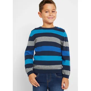 bonprix Strickpullover »Feinstrickpullover aus reiner Baumwolle« Feinstrickpullover aus reiner Baumwolle, blau