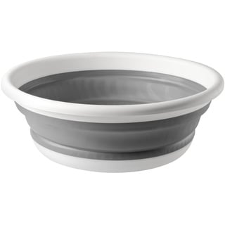 GALICJA Klappschüssel Faltschüssel COMPACT – Plastik Schüsseln – Salatschüssel – Bowl Schüssel – Salatschüssel Groβ – Salad Bowl – Groβe Salatschüssel – 9l 37x37x13,5cm Grau-Weiß