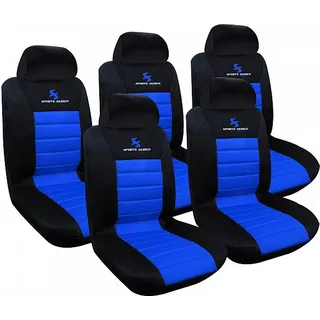WOLTU 5er Sitzbezüge Auto Einzelsitzbezug universal Größe, Komplettset, blau - Schwarz, Blau