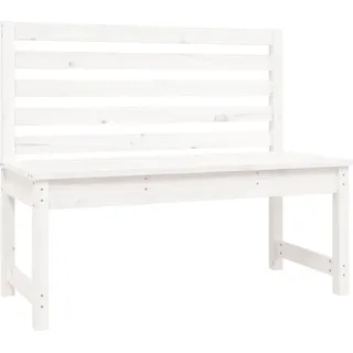 vidaXL Gartenbank Weiß 109 cm Massivholz Kiefer - Weiß