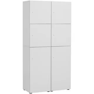 Mid.you Spind , Weiß , Holzwerkstoff , 90.8x185.2x40.65 cm , erweiterbar, Typenauswahl, Beimöbel erhältlich, griffloses Öffnen, in verschiedenen Größen erhältlich, in verschiedenen Holzdekoren erhältlich, abschließbar , Garderobe, Garderobenzubehör