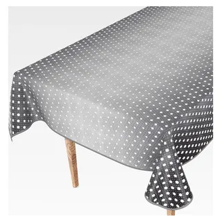 Wachstuchtischdecke abwaschbar für Gartentische, eckig, rund, oval, 280 x 140 cm mit Saum in Schwarz und Weiß