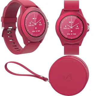 Forever Colorum CW-300 Rosa Smartwatch Wasserdicht IP68 - Pulsuhr mit Schrittzähler Schlaftracker Kalorienzähler - Lange Akkulaufzeit - Android/iOS Sportuhr Damen Herren Unisex Stilvolles Design