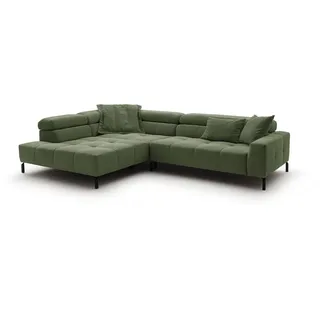 KAWOLA Ecksofa Cord 4-Sitzer Olivgrün
