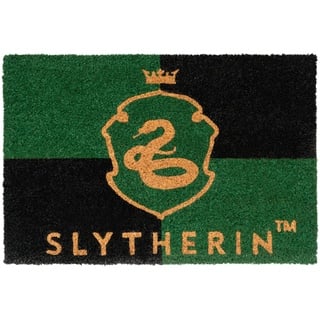 Grupo Erik Kokosmatte Fußmatte Harry Potter Slytherin - Schmutzfangmatte 40x60 cm - Fussmatte Lustig - Türmatte Innen Harry Potter Fanartikel