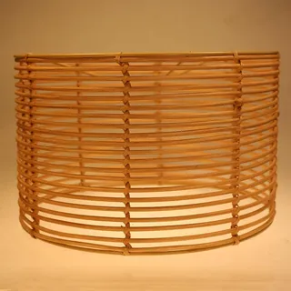 Rattan-Trommel-Lampenschirm, Rattan-Lampenschirm, gewebt, Boho-Rattan-Lampenschirm, Kronleuchter-Lampenschirm, Hängelampen-Abdeckungen für E26 E27, Ersatz-Tischlampe, Stehlampenschirme (dunkelbraun)