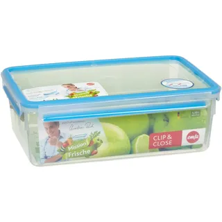 Emsa Clip & Close rechteckig transparent/blau 11,1 cm 5,4 l