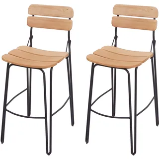 Mendler 2er-Set Barhocker HWC-G71, naturbraun