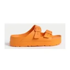 Girls M&S Collection Kids' Buckle Sandals (1 Large - 6 Large) - Orange, Orange - 4 L